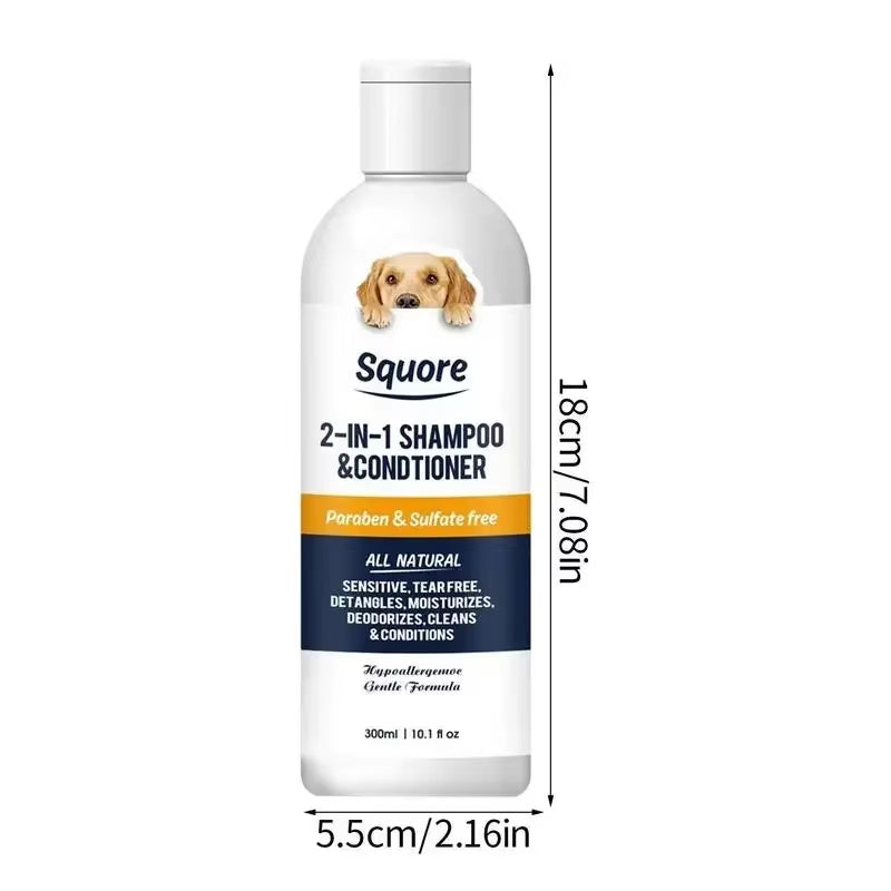 Puppy Shampoo and Conditioner 2 in 1 Natural Moisturizing Shampoo Moisturizing Dog Shampoo for Sensitive Skin PH Balanced