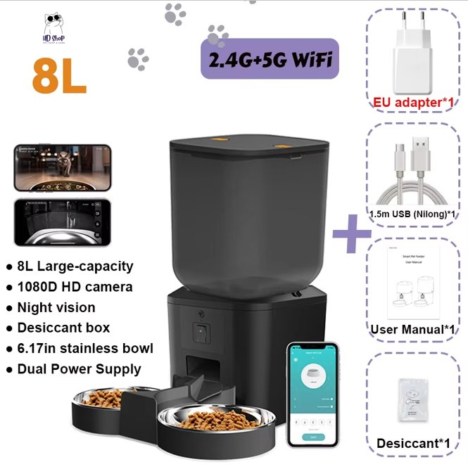 FeedView™ Pro 8L – Smart Pet Feeder with Camera