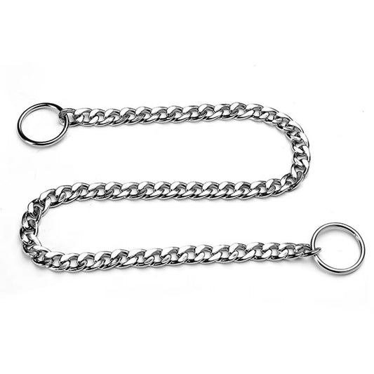 Stainless Steel Ship Chain Collar for Dog Adjustable Pet Accessories Flat Dog Pinch Collar for French Bulldog Pitbull Pet Collar