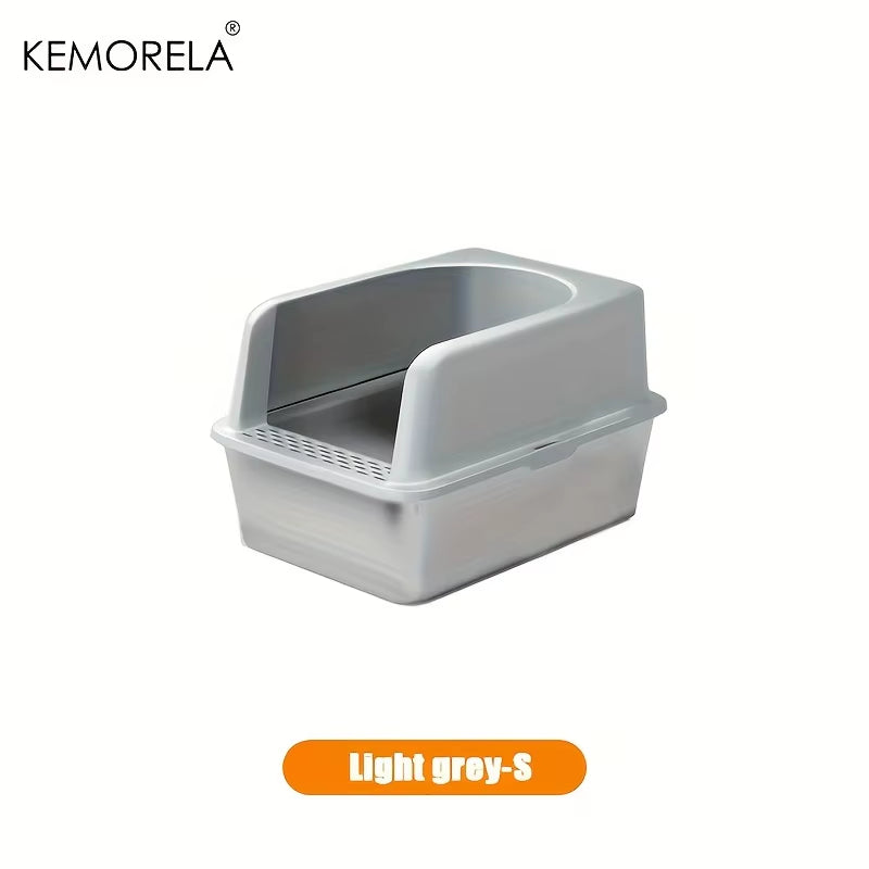 XL 60/50CM Stainless Steel Litter Box with Lid High Side Large Litter Box Suitable for Large and Small Cats Does Not Absorb Odor