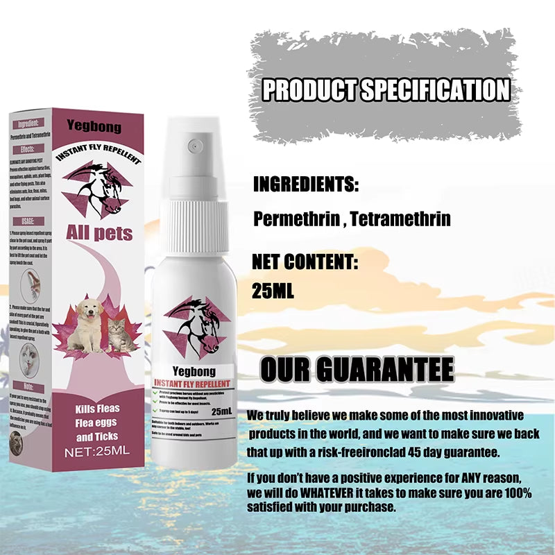 Flea and Tick Control against Fleas for Cats Antiparasitic Dogs Pet Itching Stop Fighting Insecticicid anti Spray Health Care