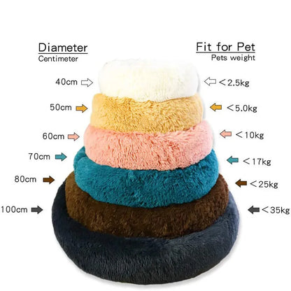 40-110Cm round Pet Bed for Large Dog Bed Super Soft Cat Bed Long Plush Dog House for Medium Dog House Winter Warm Sleeping