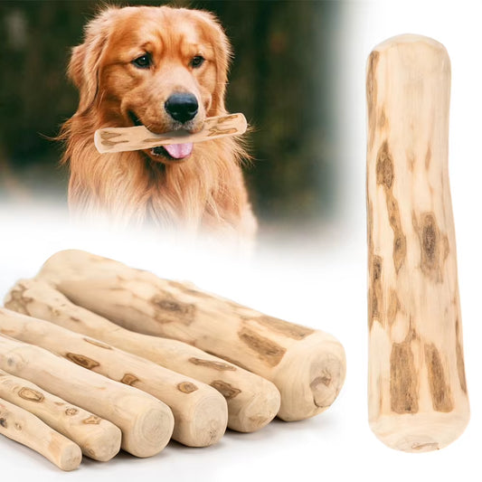 Natural Coffee Wood Dog Chewing Stick - Bite-Resistant Teeth Grinding Toy for Anxiety Relief