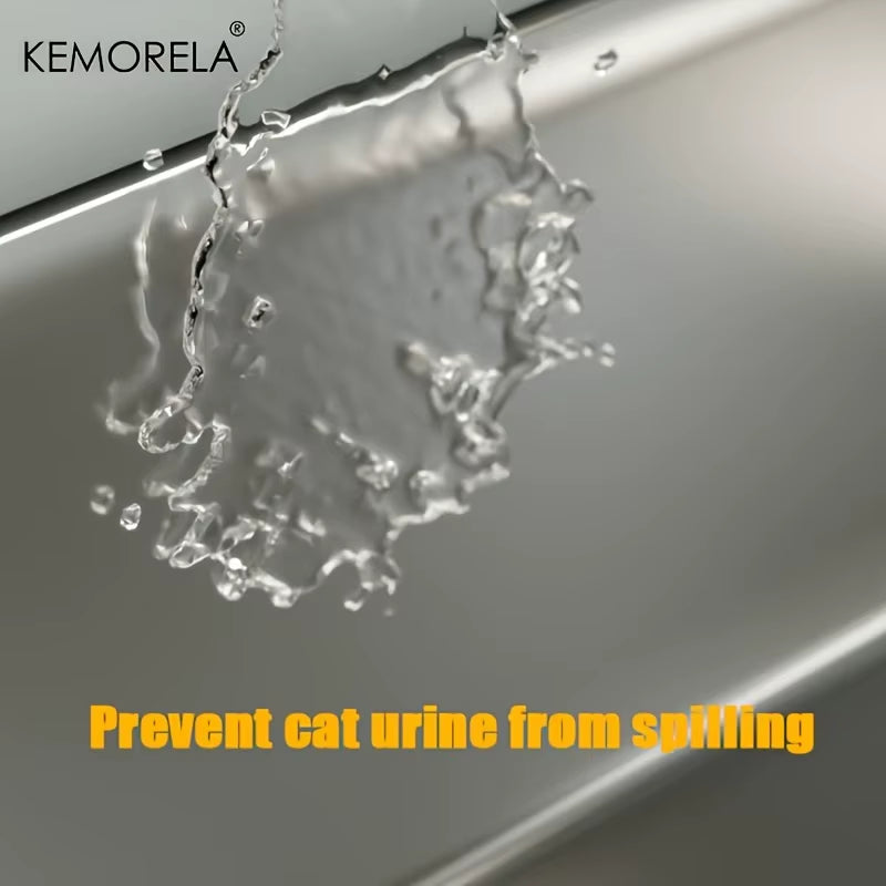 XL 60/50CM Stainless Steel Litter Box with Lid High Side Large Litter Box Suitable for Large and Small Cats Does Not Absorb Odor