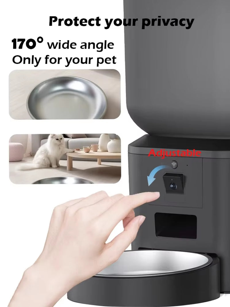 8L Smart Automatic Cat Feeders with 1080P HD Camera 5G Wifi Pet Feeder Tuya APP Control Automatic Cat Dog Food Dispenser
