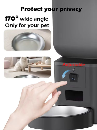 8L Smart Automatic Cat Feeders with 1080P HD Camera 5G Wifi Pet Feeder Tuya APP Control Automatic Cat Dog Food Dispenser