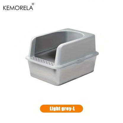 XL 60/50CM Stainless Steel Litter Box with Lid High Side Large Litter Box Suitable for Large and Small Cats Does Not Absorb Odor